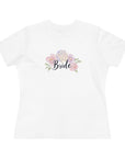 Women's Regular Fit, Short Sleeve, Cotton Tee - Floral, Wedding, "Bride" Graphic - item