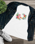 Women's Regular Fit, Short Sleeve, Cotton Tee - Tropical Wedding, "Bride" Graphic - item