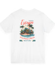 Unisex Jersey Short Sleeve Tee - From Peaks to Waves, Escape to Paradise