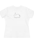 Women's Regular Fit Short Sleeve Cotton Tee - Simple "Happy Easter" Bunny Graphic - item