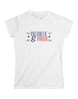 Women's Semi-Fitted, Short Sleeve, Cotton Tee - 'Patriotic & Proud' 4th of July Graphic- item