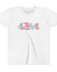 "Love" Youth Graphic Tee - Colorful Heart Design for Playful Spirit - 25.0