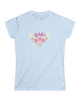 Women's Semi-Fitted, Short Sleeve, Cotton Tee - Dove, Roses, Wedding Rings, "Bride" Graphic - item