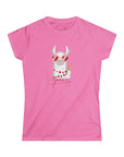 Women's Slim Fit Softstyle Tee - Valentine's Day Llama
