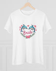 Women's Regular Fit, Short Sleeve, Cotton Tee - Wedding, Dolphins, "Bride" Graphic - item