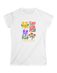 Women's Slim Fit Softstyle "Flower Power" Tee - 35.0