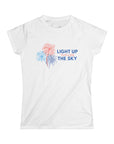 Women's Semi-Fitted, Short Sleeve, Cotton Tee - Patriotic 4th of July, "Light Up the Sky" Graphic - item