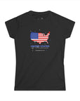 Women's Semi-Fitted, Short Sleeve, Cotton Tee - Patriotic, 4th of July USA Map Graphic - item