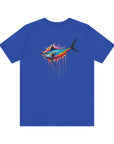 Men's Short Sleeve Shirt with Vibrant Marlin Design
