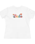 Women's Regular Fit, Short Sleeve, Cotton Tee - Tropical Island Wedding "Bride" Graphic - item