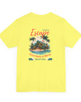 Unisex Jersey Short Sleeve Tee - From Peaks to Waves, Escape to Paradise