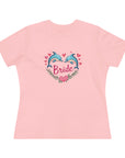 Women's Regular Fit, Short Sleeve, Cotton Tee - Wedding, Dolphins, "Bride" Graphic - item
