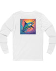 Adult Fishing Long Sleeve Tee - Colorful Marlin Design