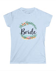 Women's Semi-Fitted, Short Sleeve, Cotton Tee - Tropical Beach Wedding "Bride" Graphic - item