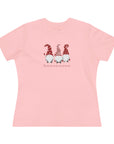 Women's Regular Fit Cotton Tee D.1 Christmas Gnomes Fa-la-la