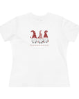 Women's Regular Fit Cotton Tee D.1 Christmas Gnomes Fa-la-la