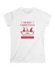 Women's Slim Fit Softstyle Tee D.2 Christmas Gnome Trio