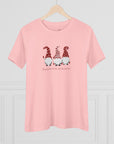 Women's Regular Fit Cotton Tee D.1 Christmas Gnomes Fa-la-la