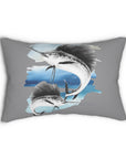 Spun Polyester Lumbar Pillow - grey sailfish