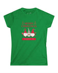 Women's Slim Fit Softstyle Tee D.2 Christmas Gnome Trio