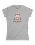 Women's Slim Fit Softstyle Tee D.3 Christmas Deer Touch of Vintage