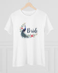 Women's Regular Fit, Short Sleeve, Cotton Tee - Peacock Wedding "Bride" Graphic - item